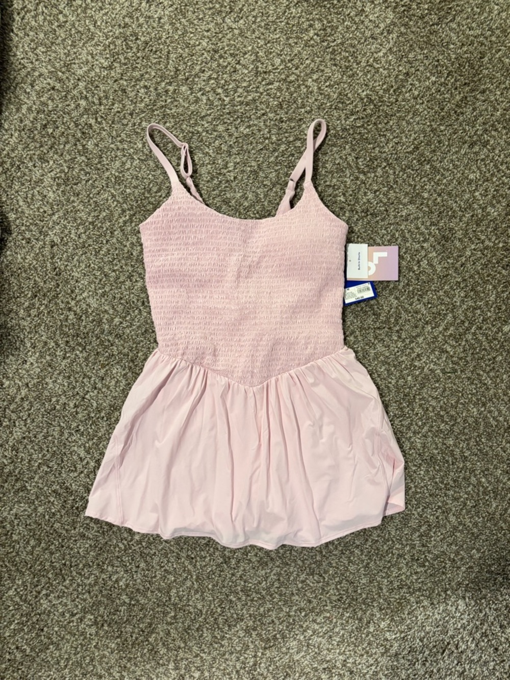 JoyLab Light Pink Smocked Bodysuit Dress NWT